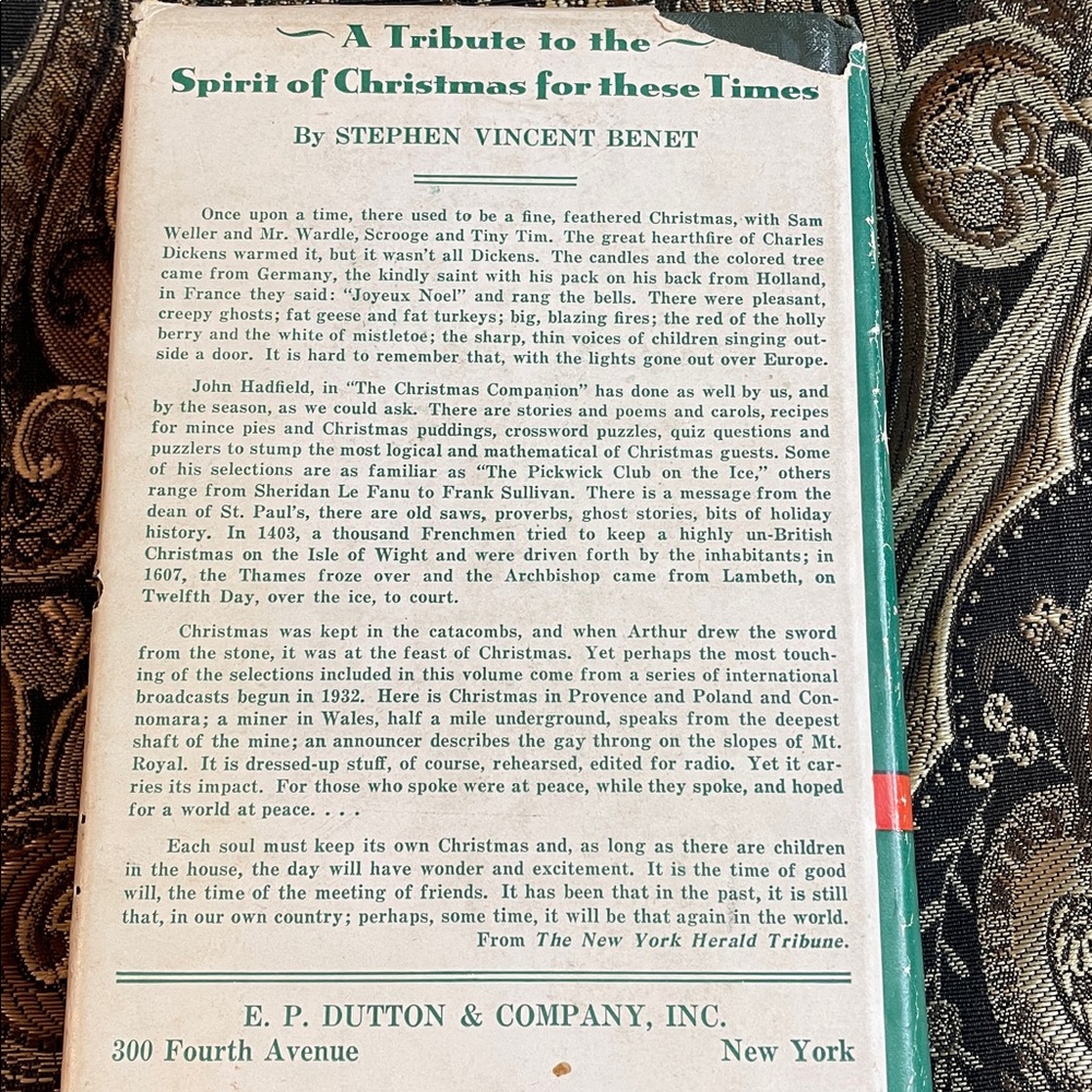 Vintage 1940 1st Edition of The Christmas Companion.  Stories, Poems, Carols - Picture 2 of 15